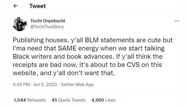 A screenshot of Onyebuchi's first tweet.
